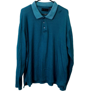 R&R CASUAL Blue Collared Long Sleeve Shirt